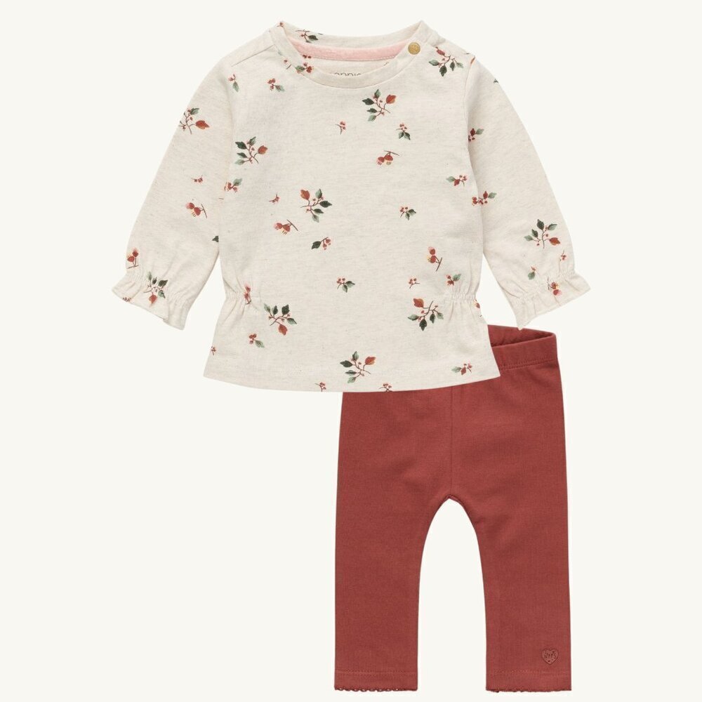 NWT - Organic floral burgundy set​​​​​